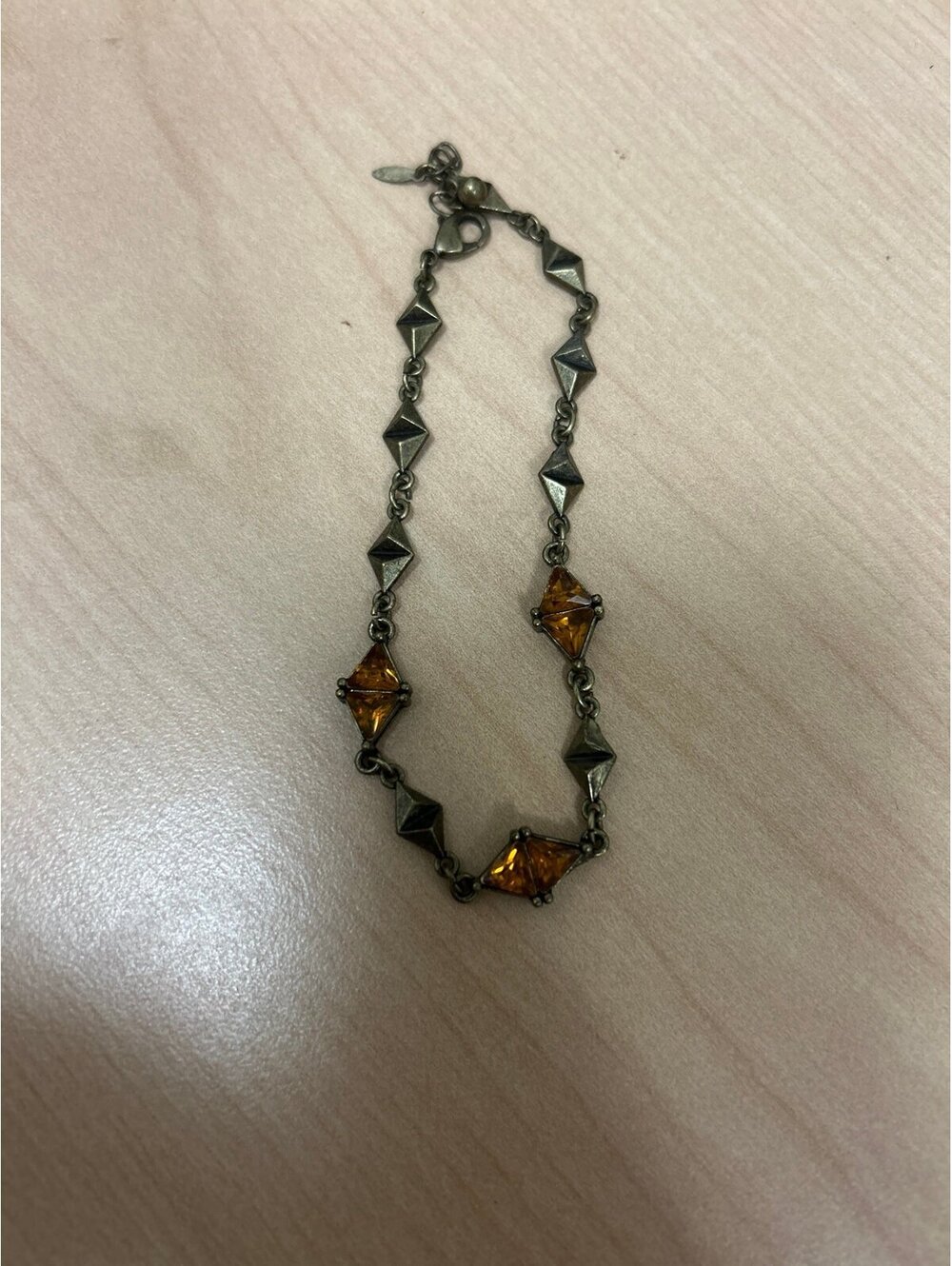 Citrine Orange gemstone -bronze-tone ankle Bracelet/ Anklet